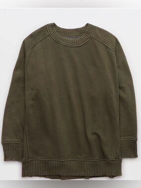 aerie Down to Earth Olive Crewneck Sweatshirt